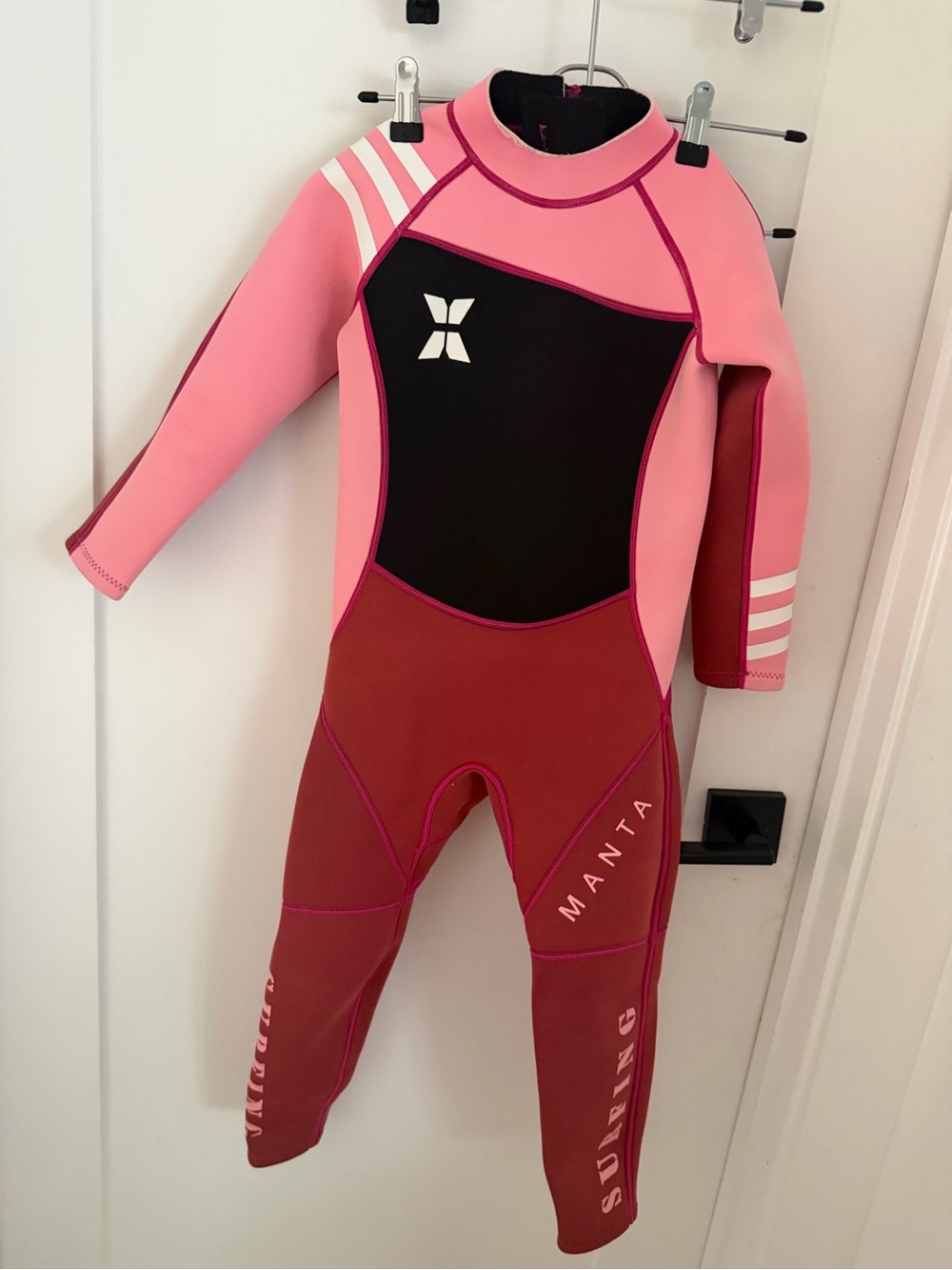 Kids Pink and Burgundy Full Wetsuit - Kids Swim